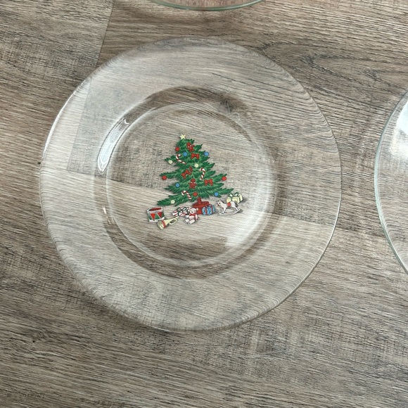 Arcoroc Noel Christmas Tree Clear Salad Plates Set of 6 Tableware Made in France - Picture 2 of 4